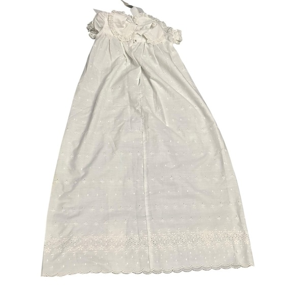 White Baptism Dress with Bow Accent - Picture 2 of 2